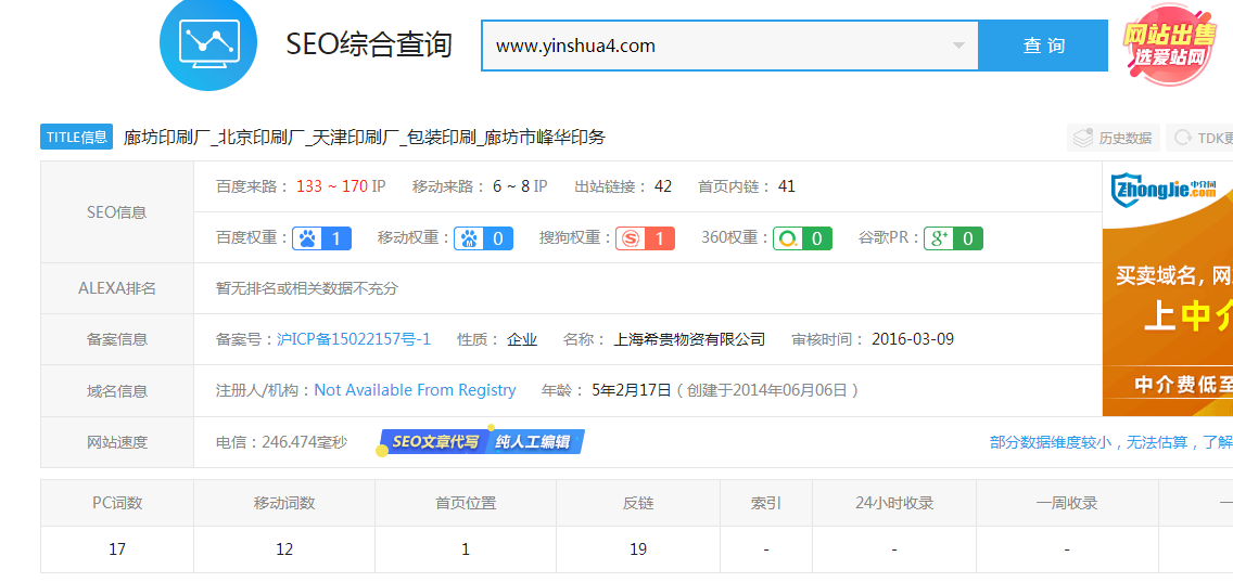印刷设计网站优化案例