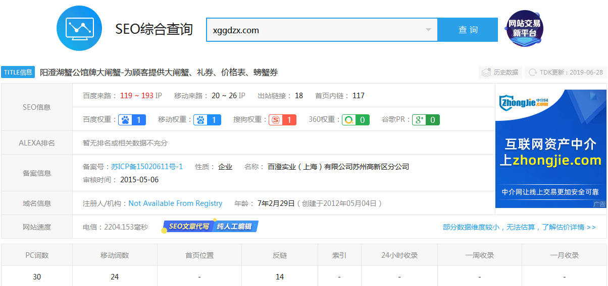 大闸蟹网站优化案例