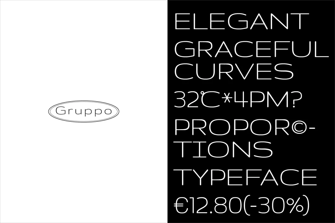 想找简洁现代的展示类字体？试试这款免费的Gruppo