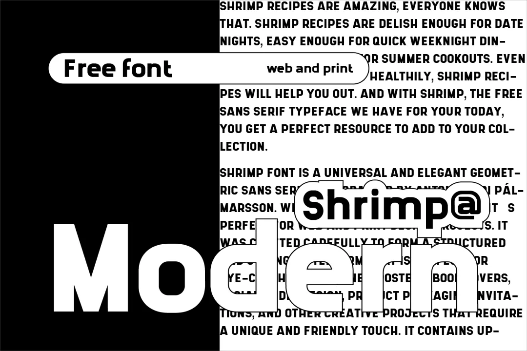 想找现代几何风格的无衬线字体？试试这款免费的Shrimp
