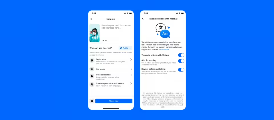 Meta 公布 Reels 短视频音频翻译功能，利用 AI 多语言配音对口型