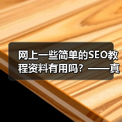 网上一些简单的SEO教程资料有用吗?——真相揭秘与实操心得(图1) 网上一些简单的SEO教程资料有用吗?——真相揭秘与实操心得(图1)