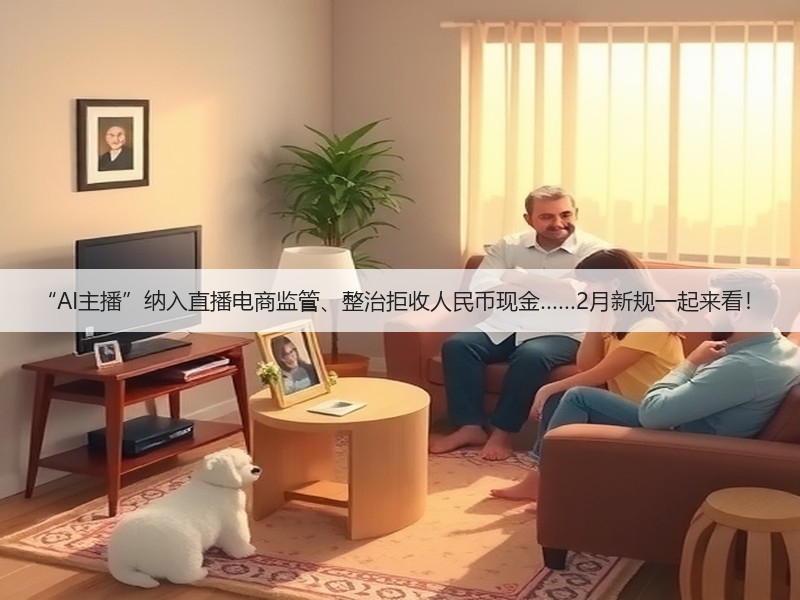 “AI主播”纳入直播电商监管、整治拒收人民币现金……2月新规一起来看！(图2)