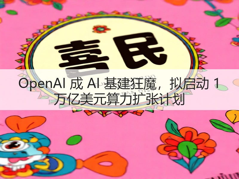 OpenAI 成 AI 基建狂魔,拟启动 1 万亿美元算力扩张计划(图1) OpenAI 成 AI 基建狂魔,拟启动 1 万亿美元算力扩张计划(图1)