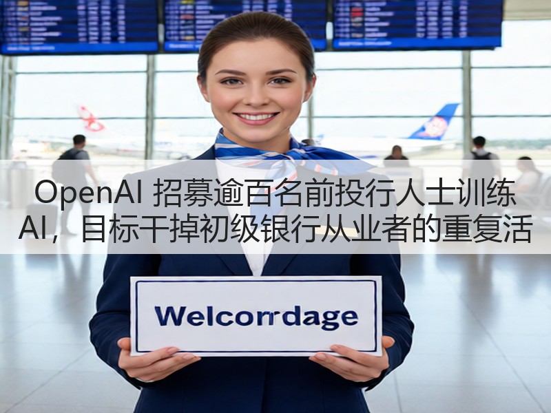 OpenAI 招募逾百名前投行人士训练 AI,目标干掉初级银行从业者的重复活(图1) OpenAI 招募逾百名前投行人士训练 AI,目标干掉初级银行从业者的重复活(图1)