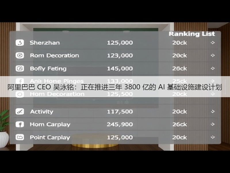 阿里巴巴 CEO 吴泳铭：正在推进三年 3800 亿的 AI 基础设施建设计划