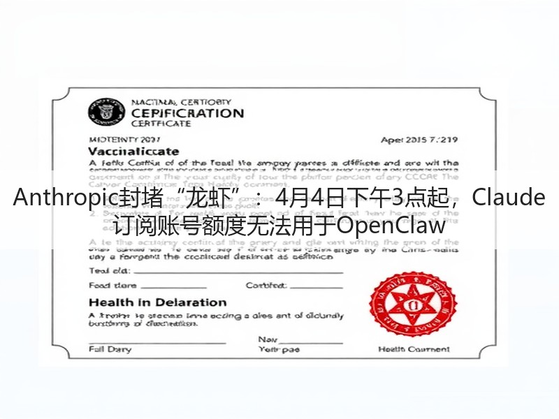 Anthropic封堵“龙虾”:4月4日下午3点起,Claude 订阅账号额度无法用于OpenClaw(图3) Anthropic封堵“龙虾”:4月4日下午3点起,Claude 订阅账号额度无法用于OpenClaw(图3)