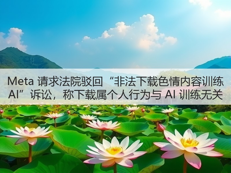 Meta 请求法院驳回“非法下载色情内容训练 AI”诉讼,称下载属个人行为与 AI 训练无关(图2) Meta 请求法院驳回“非法下载色情内容训练 AI”诉讼,称下载属个人行为与 AI 训练无关(图2)