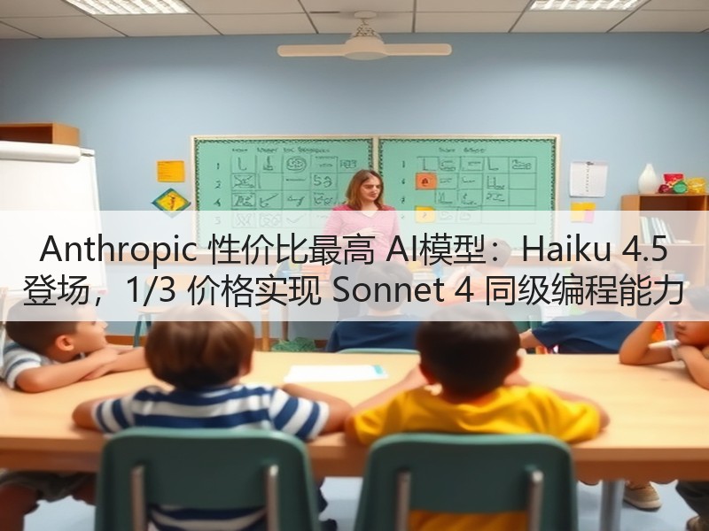 Anthropic 性价比最高 AI模型:Haiku 4.5 登场,1/3 价格实现 Sonnet 4 同级编程能力(图2) Anthropic 性价比最高 AI模型:Haiku 4.5 登场,1/3 价格实现 Sonnet 4 同级编程能力(图2)