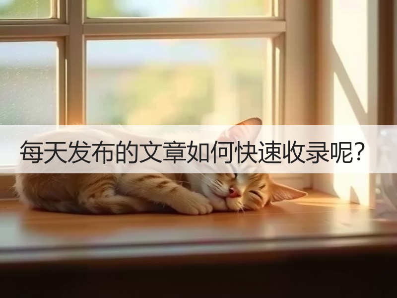 每天发布的文章如何快速收录呢？