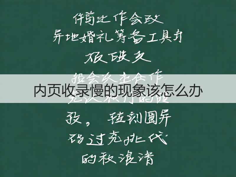内页收录慢的现象该怎么办