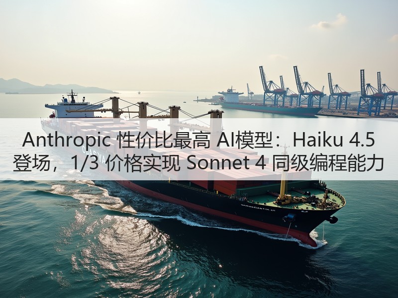 Anthropic 性价比最高 AI模型:Haiku 4.5 登场,1/3 价格实现 Sonnet 4 同级编程能力(图3) Anthropic 性价比最高 AI模型:Haiku 4.5 登场,1/3 价格实现 Sonnet 4 同级编程能力(图3)