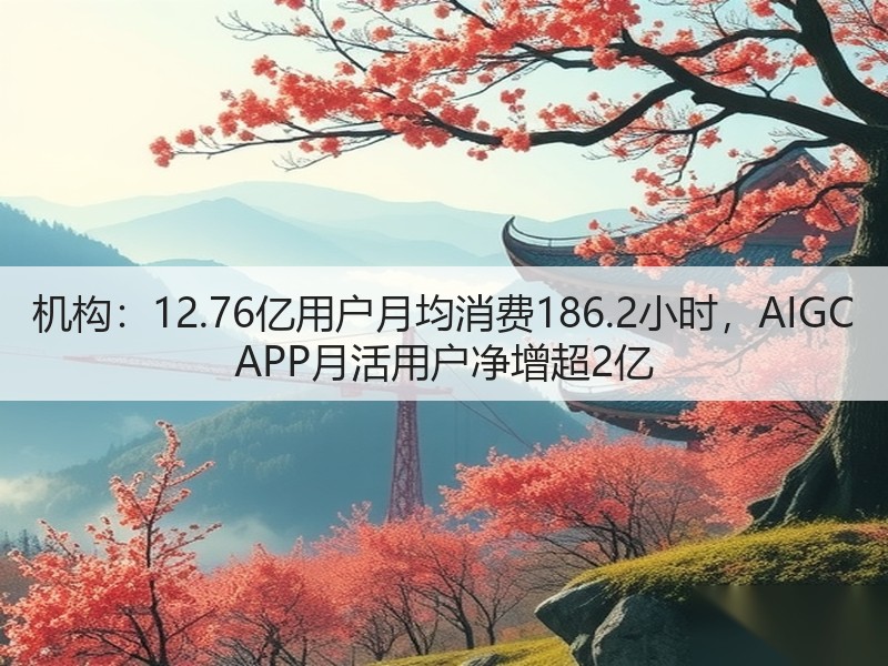 机构：12.76亿用户月均消费186.2小时，AIGC APP月活用户净增超2亿(图3)