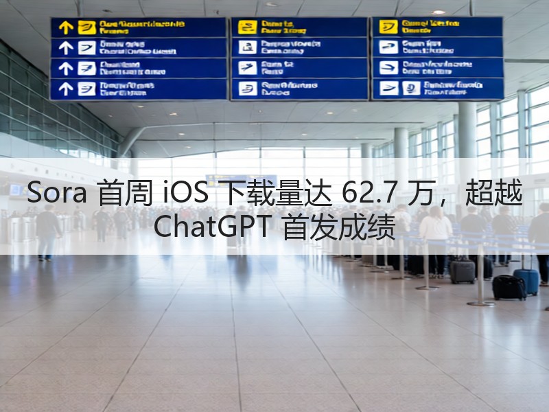 Sora 首周 iOS 下载量达 62.7 万，超越 ChatGPT 首发成绩