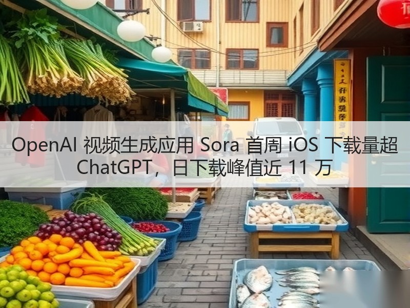 OpenAI 视频生成应用 Sora 首周 iOS 下载量超 ChatGPT，日下载峰值近 11 万