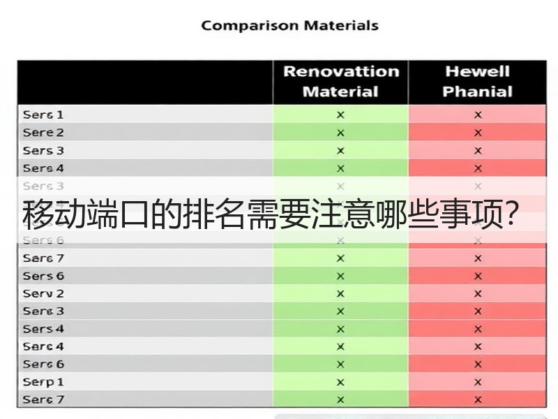 移动端口的排名需要注意哪些事项？