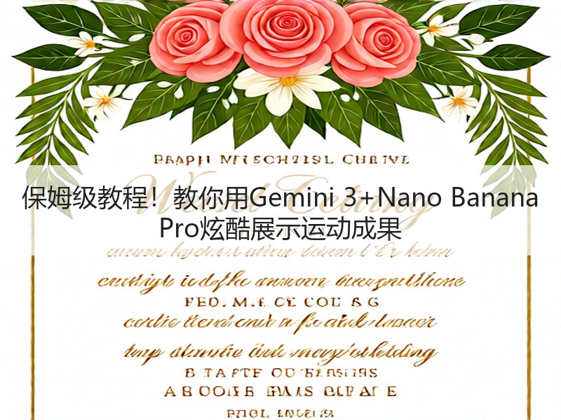保姆级教程!教你用Gemini 3+Nano Banana Pro炫酷展示运动成果 保姆级教程!教你用Gemini 3+Nano Banana Pro炫酷展示运动成果