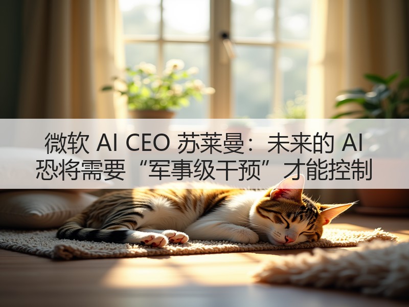 微软 AI CEO 苏莱曼：未来的 AI 恐将需要“军事级干预”才能控制(图1)