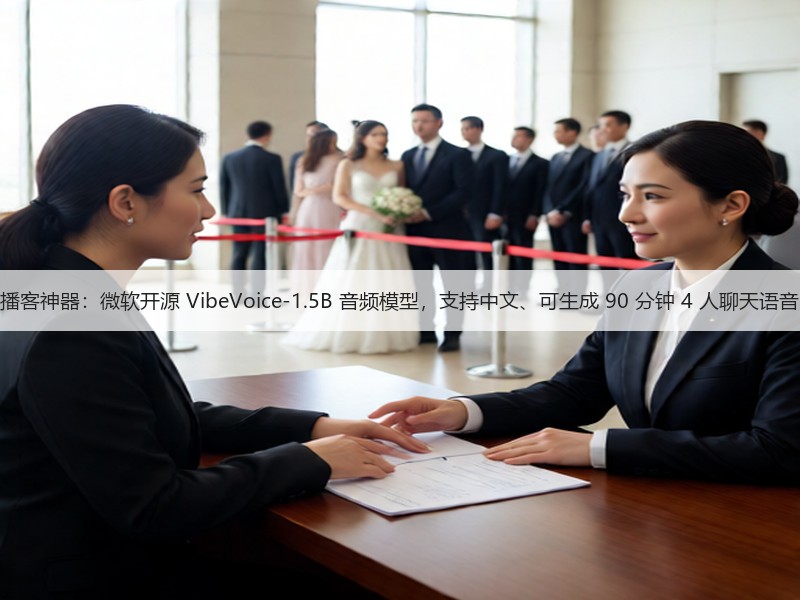 播客神器：微软开源 VibeVoice-1.5B 音频模型，支持中文、可生成 90 分钟 4 人聊天语音(图3)
