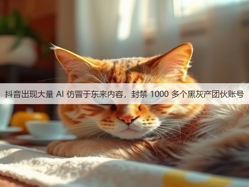 抖音出现大量 AI 仿冒于东来内容，封禁 1000 多个黑灰产团伙账号(图3)