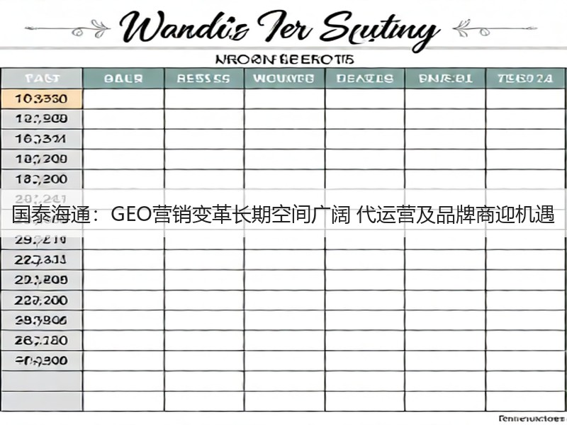 国泰海通：GEO营销变革长期空间广阔 代运营及品牌商迎机遇(图3)