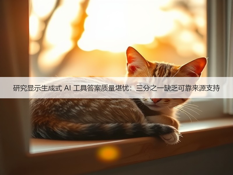 研究显示生成式 AI 工具答案质量堪忧：三分之一缺乏可靠来源支持
