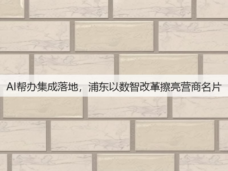 AI帮办集成落地,浦东以数智改革擦亮营商名片(图2) AI帮办集成落地,浦东以数智改革擦亮营商名片(图2)