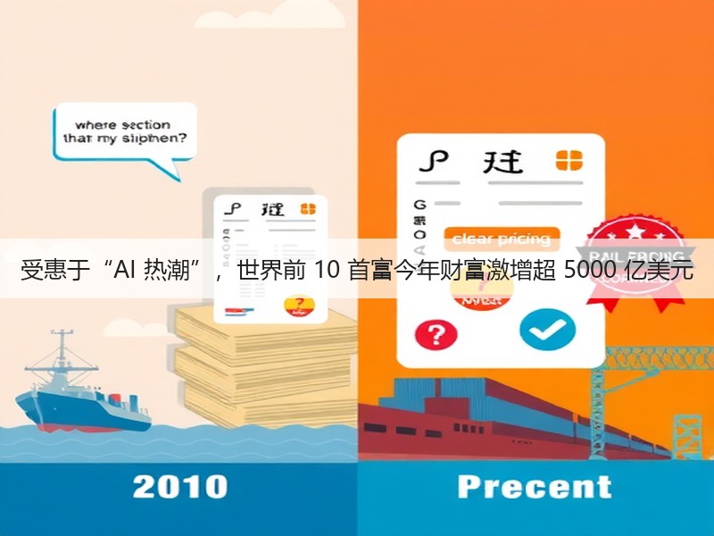 受惠于“AI 热潮”,世界前 10 首富今年财富激增超 5000 亿美元(图3) 受惠于“AI 热潮”,世界前 10 首富今年财富激增超 5000 亿美元(图3)
