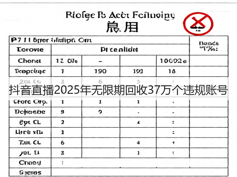 抖音直播2025年无限期回收37万个违规账号(图2) 抖音直播2025年无限期回收37万个违规账号(图2)