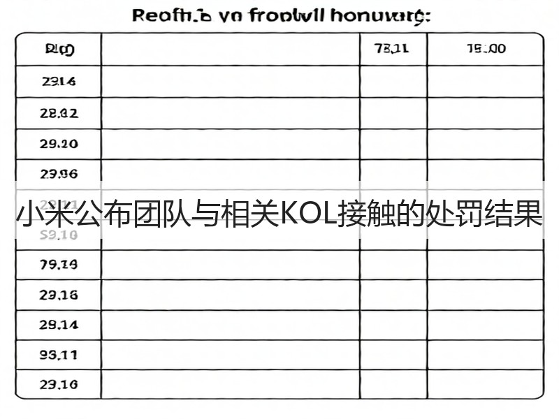 小米公布团队与相关KOL接触的处罚结果(图2)