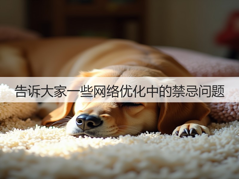 告诉大家一些网络优化中的禁忌问题(图2) 告诉大家一些网络优化中的禁忌问题(图2)