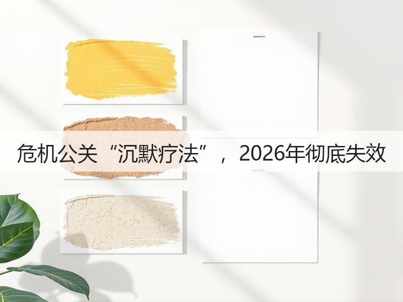 危机公关“沉默疗法”,2026年彻底失效(图3) 危机公关“沉默疗法”,2026年彻底失效(图3)