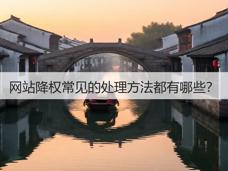 网站降权常见的处理方法都有哪些？