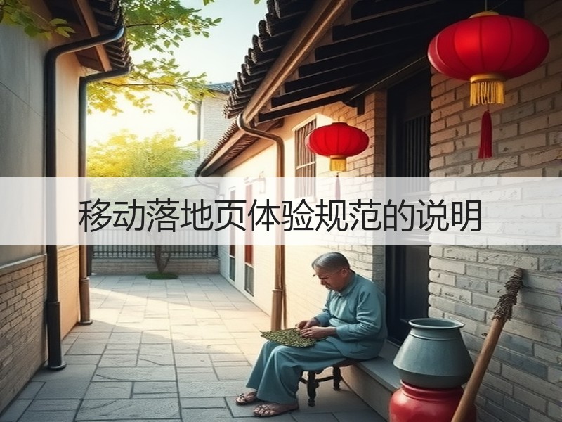 移动落地页体验规范的说明
