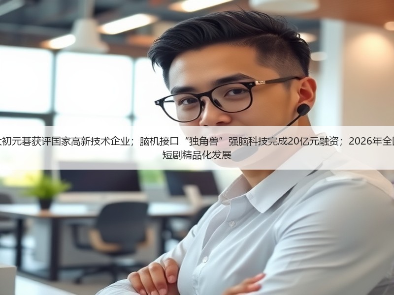 氪星晚报｜国产AI芯片公司太初元碁获评国家高新技术企业；脑机接口“独角兽”强脑科技完成20亿元融资；2026年全国广播电视工作会议：推动微短剧精品化发展(图2)